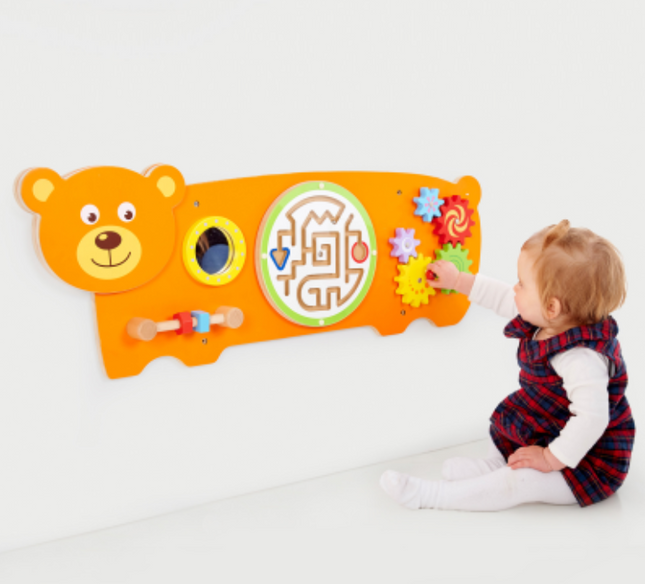 Bear Activity Wall Play Panel - 91cm x 32cm x 6cm