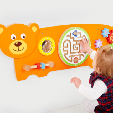 Bear Activity Wall Play Panel - 91cm x 32cm x 6cm