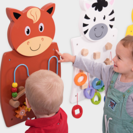 Animal Activity Wall Play Panel - Set of 3 - 36cm x 55cm x 3.5cm