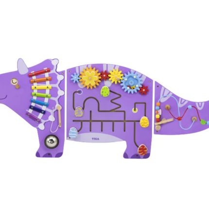 Dinosaur Activity Wall Play Panel - 140cm x 57.5cm x 1.5cm