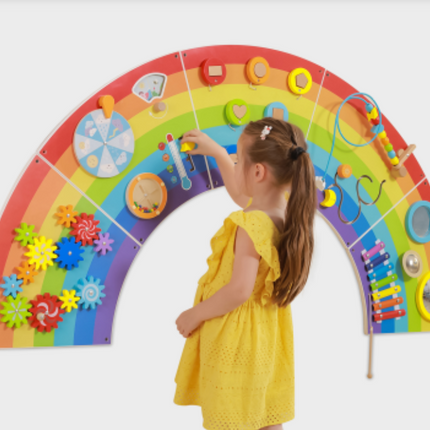 Rainbow Activity Wall Play Panel - 162cm x 81cm x 1.5cm