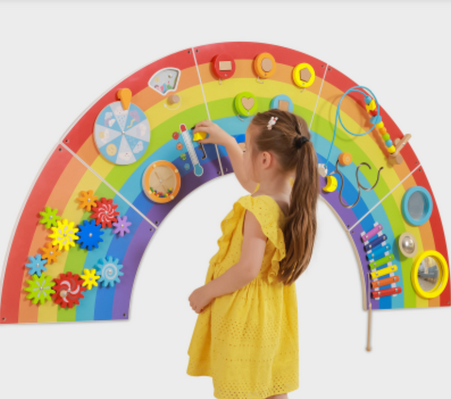 Rainbow Activity Wall Play Panel - 162cm x 81cm x 1.5cm