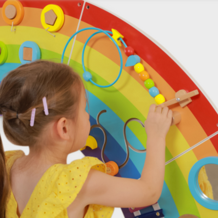 Rainbow Activity Wall Play Panel - 162cm x 81cm x 1.5cm