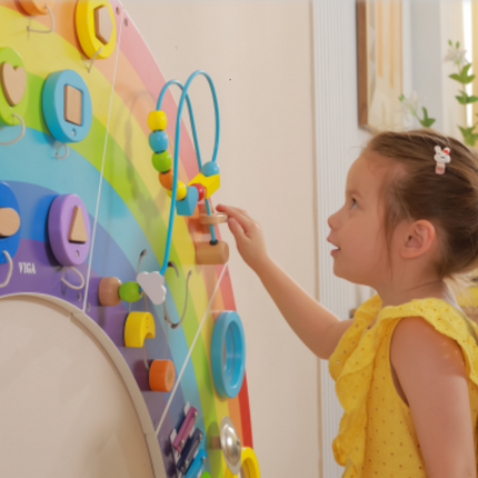 Rainbow Activity Wall Play Panel - 162cm x 81cm x 1.5cm