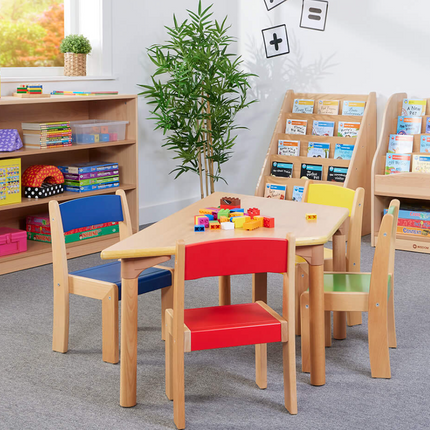 Solid Beechwood Trapezoid Table - Various Heights | Scratch Resistant Plywood | Classroom | Nursery Furniture
