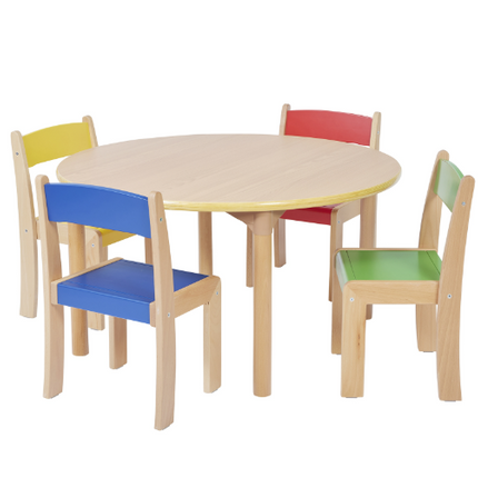 Solid Beechwood Round Table - Various Heights | Scratch Resistant Plywood | Classroom | Nursery Furniture