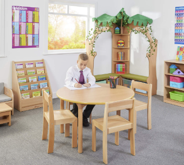 Solid Beechwood Round Table - Various Heights | Scratch Resistant Plywood | Classroom | Nursery Furniture