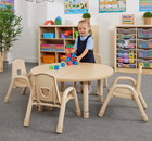 Elegant Height Adjustable Round Table - 80 cm | Ages 2-8 years | Classroom | Nursery Furniture