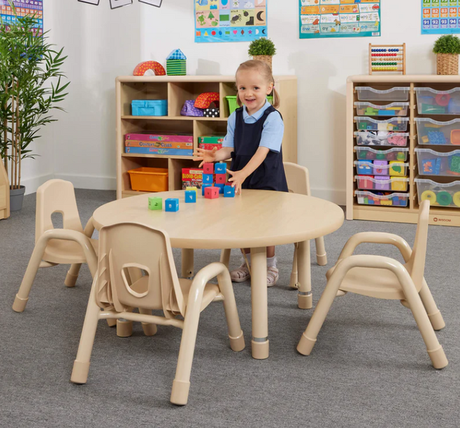 Elegant Height Adjustable Round Table - 80 cm | Ages 2-8 years | Classroom | Nursery Furniture