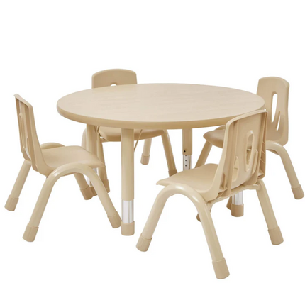Elegant Height Adjustable Round Table - 80 cm | Ages 2-8 years | Classroom | Nursery Furniture