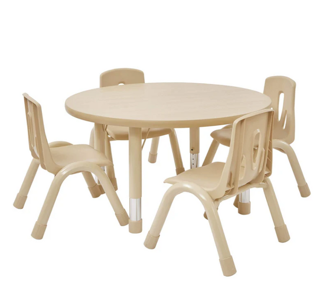 Elegant Height Adjustable Round Table - 80 cm | Ages 2-8 years | Classroom | Nursery Furniture