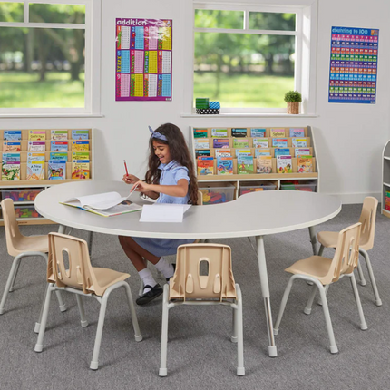 Modern Thrifty Group Table - Grey | Height Adjustable | Ages 2-8 years | 6 Seater | Classroom | Nursery Furniture