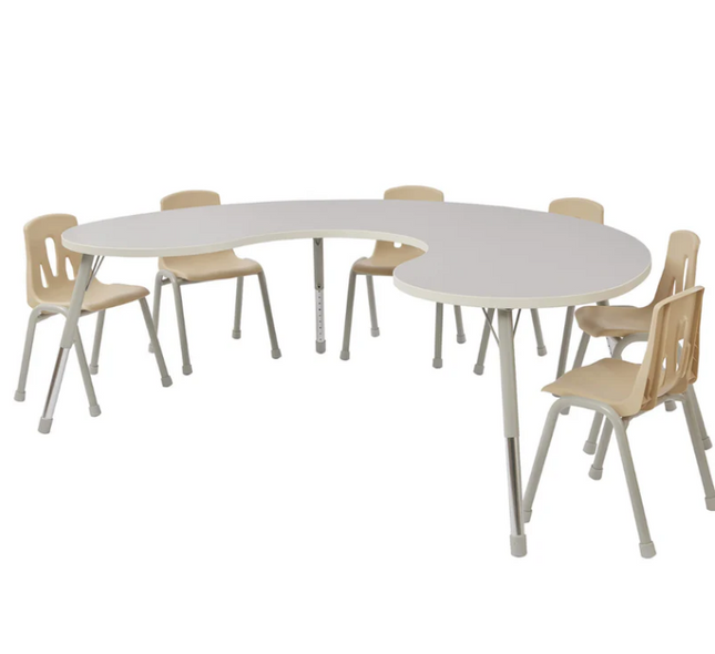 Modern Thrifty Group Table - Grey | Height Adjustable | Ages 2-8 years | 6 Seater | Classroom | Nursery Furniture