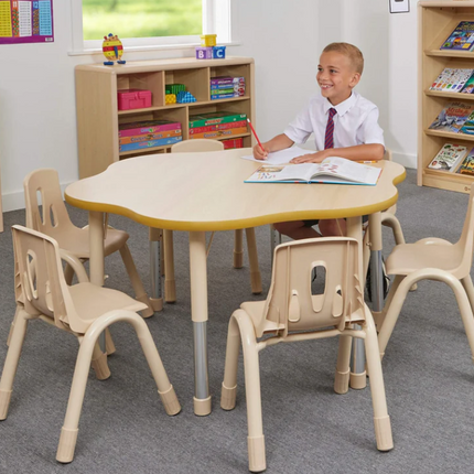 Elegant Height Adjustable Flower Table - Ages 2-11 years | 6 Seater | Classroom | Nursery Furniture