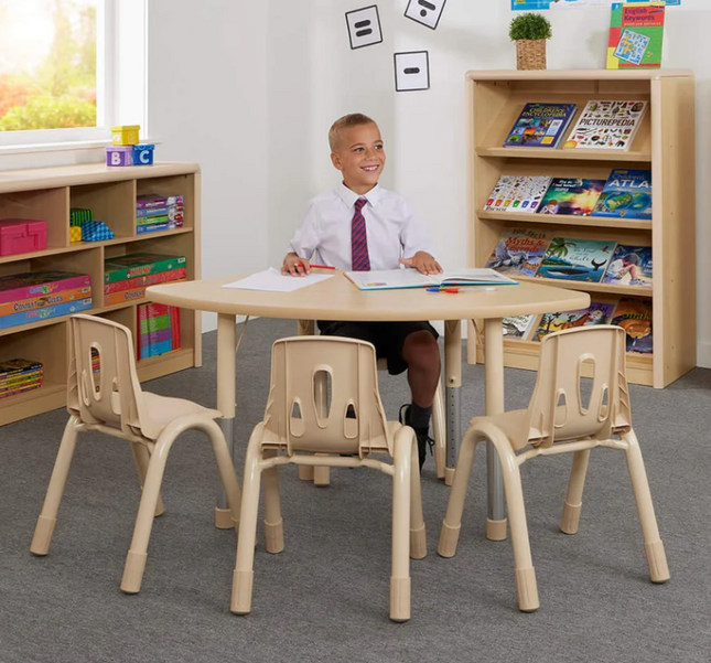 Elegant Height Adjustable Fan Table - 127cm x 68cm | Ages 2-11 years | Classroom | Nursery Furniture