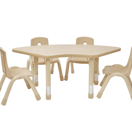 Elegant Height Adjustable Fan Table - 127cm x 68cm | Ages 2-11 years | Classroom | Nursery Furniture