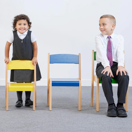 Solid Colourful Beechwood Nursery Stackable Chairs - Set of 4 | Classroom Furniture