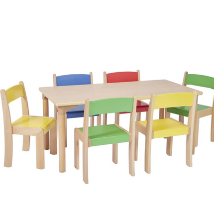 Solid Colourful Beechwood Nursery Stackable Chairs - Set of 4 | Classroom Furniture