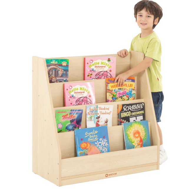 Children's Basic Wooden Book Display Stand Unit - 80 x 80 x 39cm