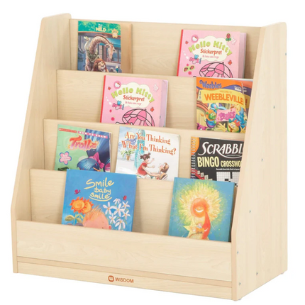 Children's Basic Wooden Book Display Stand Unit - 80 x 80 x 39cm