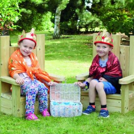 Outdoor Wooden Thrones -  Set of 2 - 70 x 54cm per Seat/Chair