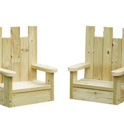 Outdoor Wooden Thrones -  Set of 2 - 70 x 54cm per Seat/Chair