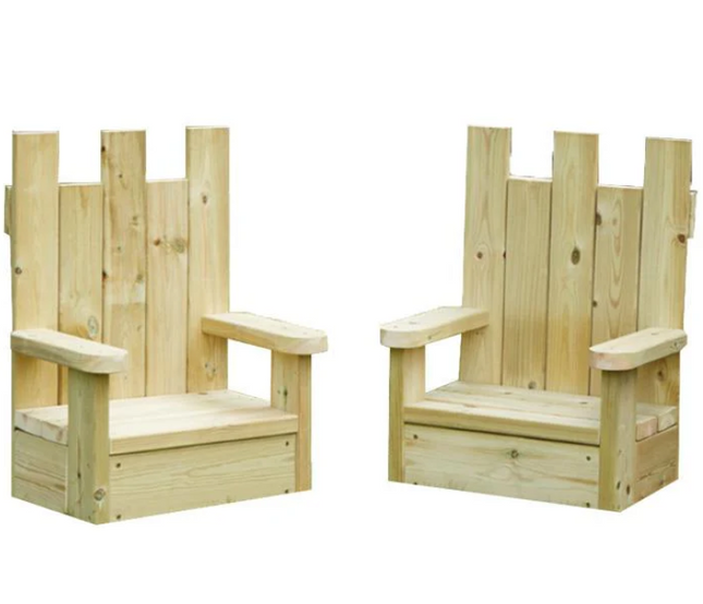 Outdoor Wooden Thrones -  Set of 2 - 70 x 54cm per Seat/Chair