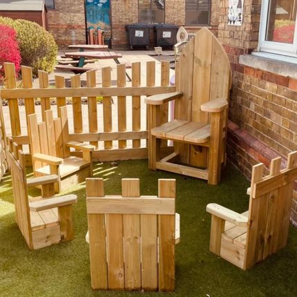 Outdoor Wooden Thrones -  Set of 2 - 70 x 54cm per Seat/Chair