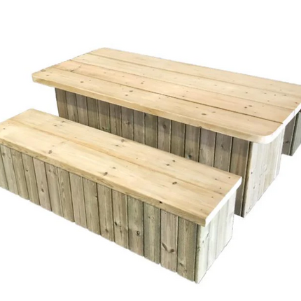 Outdoor Garden Chunky Table and Benches Set - 167.5 x 78 x 60 cm
