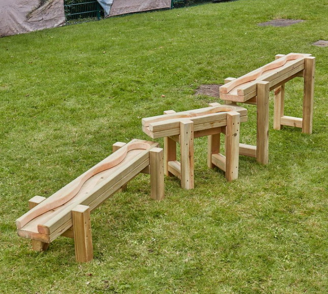 Children's Wooden Water Play Chutes- Set of 3 | Sensory Garden | School | Play Area