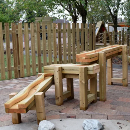 Children's Wooden Water Play Chutes- Set of 3 | Sensory Garden | School | Play Area
