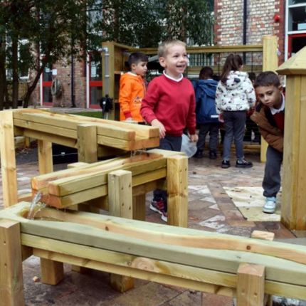 Children's Wooden Water Play Chutes- Set of 3 | Sensory Garden | School | Play Area