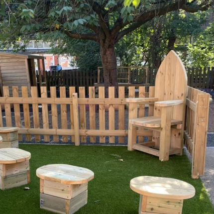 Children's Wooden Outdoor Storytellers Throne - 150 x 81 x 65 cm | Forest School | Reading Chair | Playground