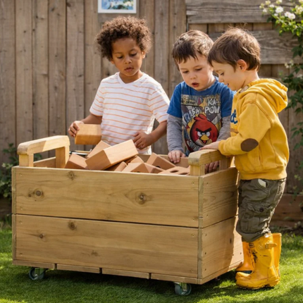Outdoor Wooden Block Cart +  PVC Cover - 40 x 60 x 40cm
