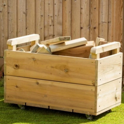 Outdoor Wooden Block Cart +  PVC Cover - 40 x 60 x 40cm