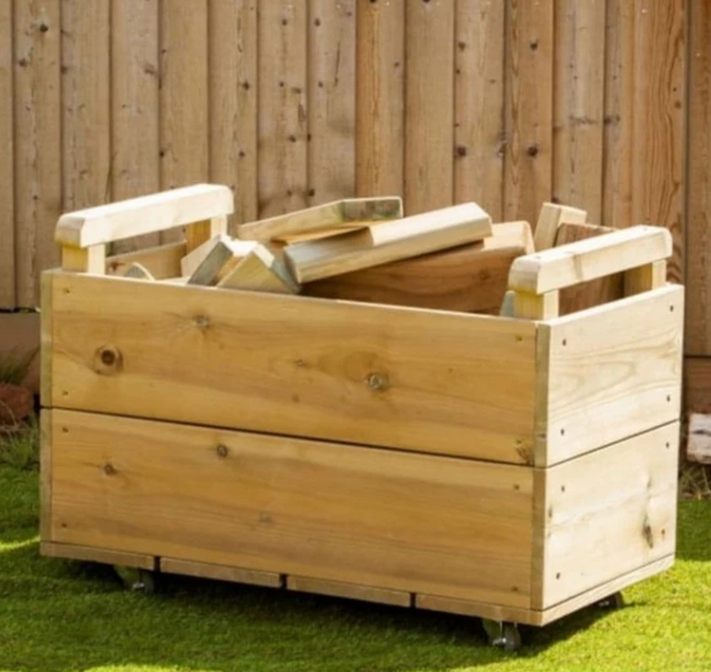 Outdoor Wooden Block Cart +  PVC Cover - 40 x 60 x 40cm
