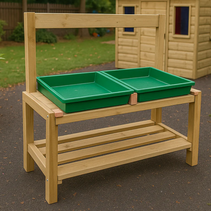 Children's Outdoor Wooden Creative Kitchen - Outdoor Learning | Forest School | Playground | Water Play | Messy Play | Exploratory Play