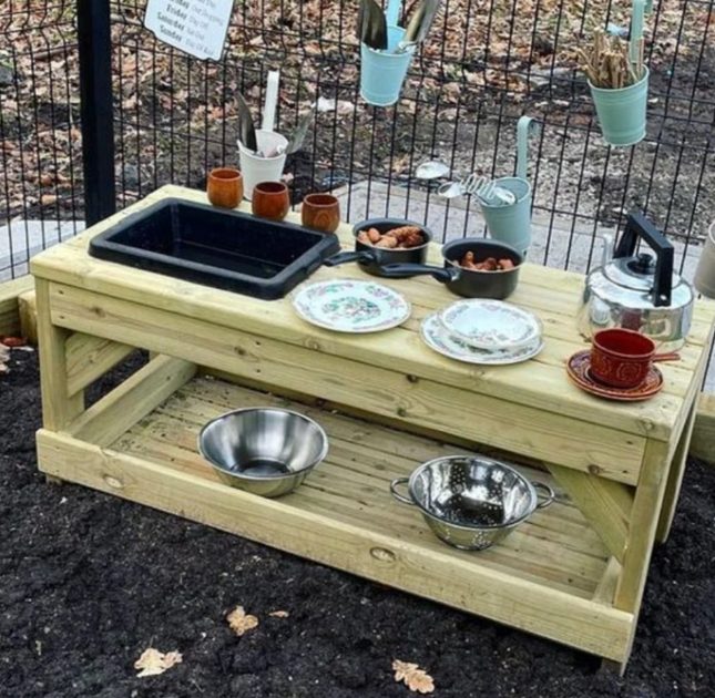 Outdoor Wooden Creative Activity Table - Outdoor Learning | Forest School | Playground | Sensory Play | Role Play |Exploratory Play