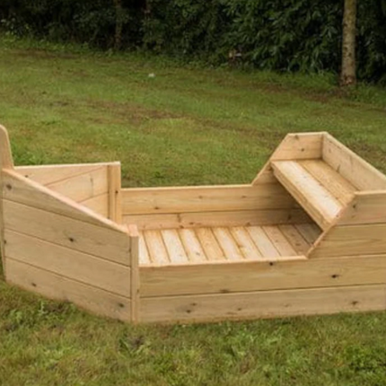 Outdoor Wooden Activity Boat - Outdoor Learning | Forest School | Role Play | Group | Social Play