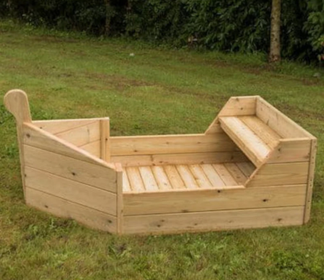 Outdoor Wooden Activity Boat - Outdoor Learning | Forest School | Role Play | Group | Social Play