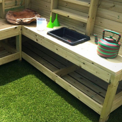Children's Outdoor Wooden Messy Corner Kitchen - Outdoor Learning | Forest School | Role Play | Messy Play | Social Play