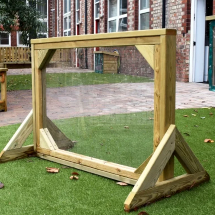 Freestanding Outdoor Wooden Painting Window - Outdoor Learning | Forest School | Motor Skills | Messy Play | Exploratory Play
