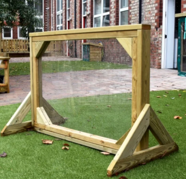 Freestanding Outdoor Wooden Painting Window - Outdoor Learning | Forest School | Motor Skills | Messy Play | Exploratory Play