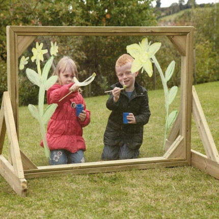 Freestanding Outdoor Wooden Painting Window - Outdoor Learning | Forest School | Motor Skills | Messy Play | Exploratory Play