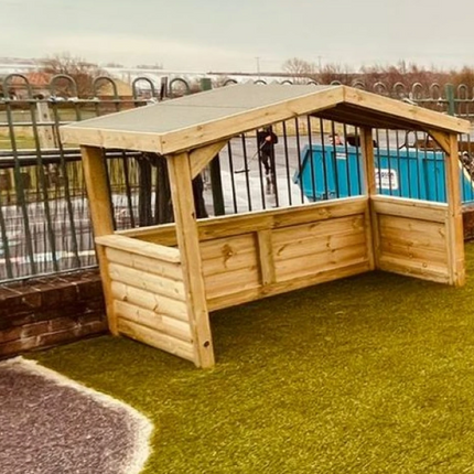 Outdoor Wooden Apex Play Lodge - 200 x 160 x 100cm | Outdoor Learning | Forest School | Outdoor Classroom | Social Interaction