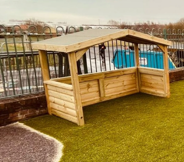 Outdoor Wooden Apex Play Lodge - 200 x 160 x 100cm | Outdoor Learning | Forest School | Outdoor Classroom | Social Interaction