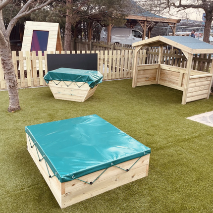 Outdoor Wooden Apex Play Lodge - 200 x 160 x 100cm | Outdoor Learning | Forest School | Outdoor Classroom | Social Interaction