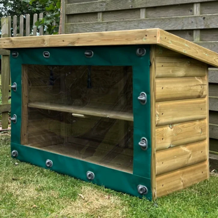 Outdoor Wooden Double Storage Unit with cover - 80 x 120 x 60 cm  | Outdoor Learning | Forest School | Garden Equipment Store Shed