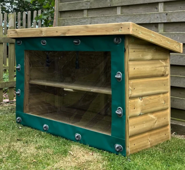 Outdoor Wooden Double Storage Unit with cover - 80 x 120 x 60 cm  | Outdoor Learning | Forest School | Garden Equipment Store Shed