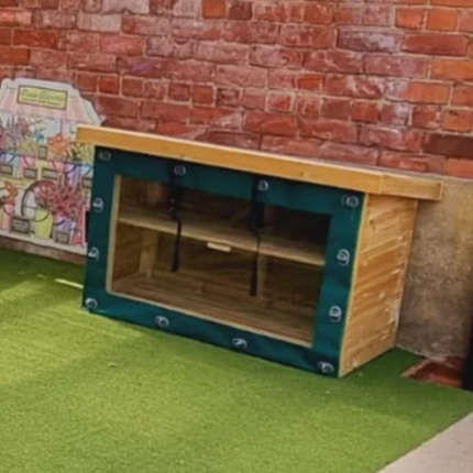 Outdoor Wooden Double Storage Unit with cover - 80 x 120 x 60 cm  | Outdoor Learning | Forest School | Garden Equipment Store Shed